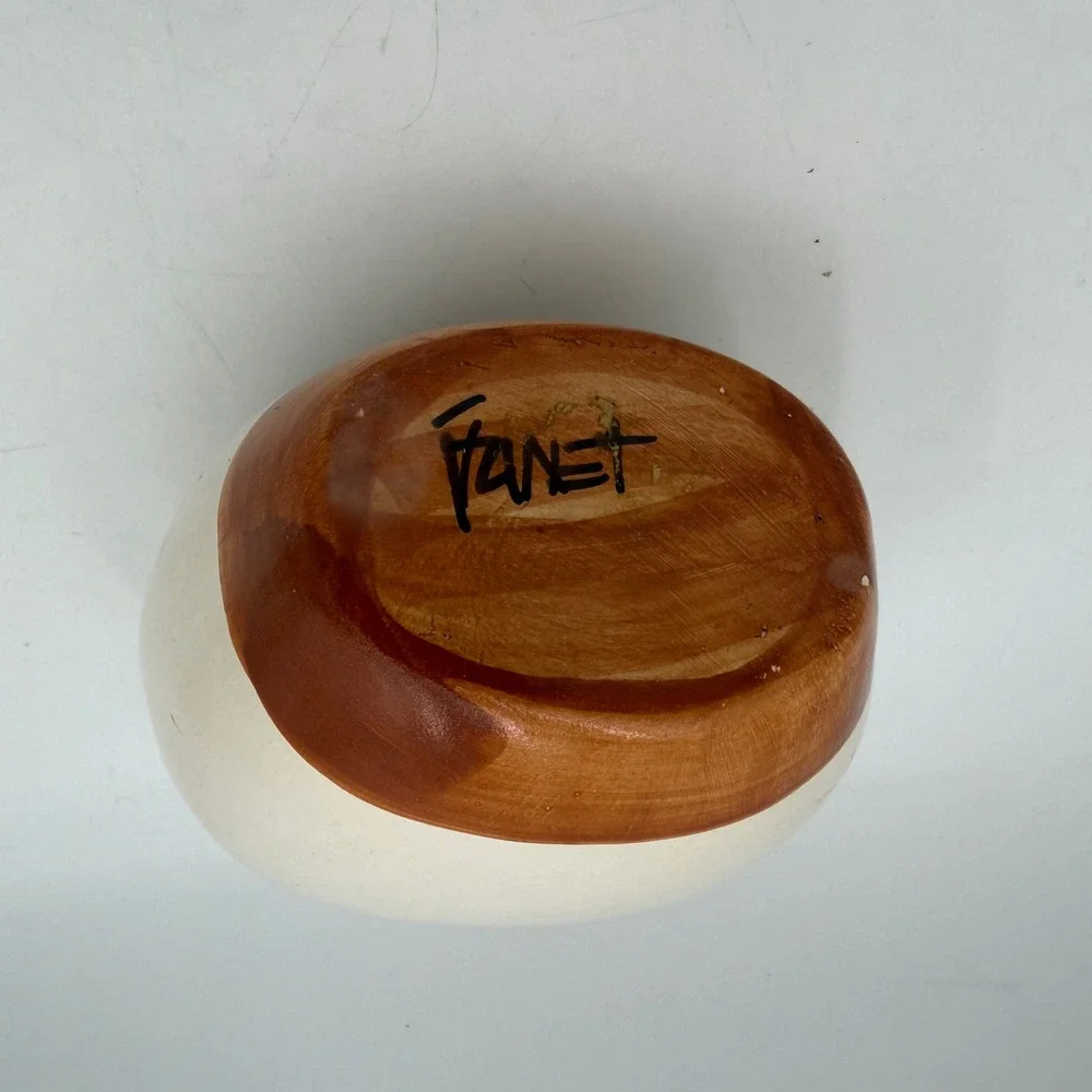 Janet Haefner Wedding Vase Southwest Ceramic Dual Spout Cream Signed‎ 6